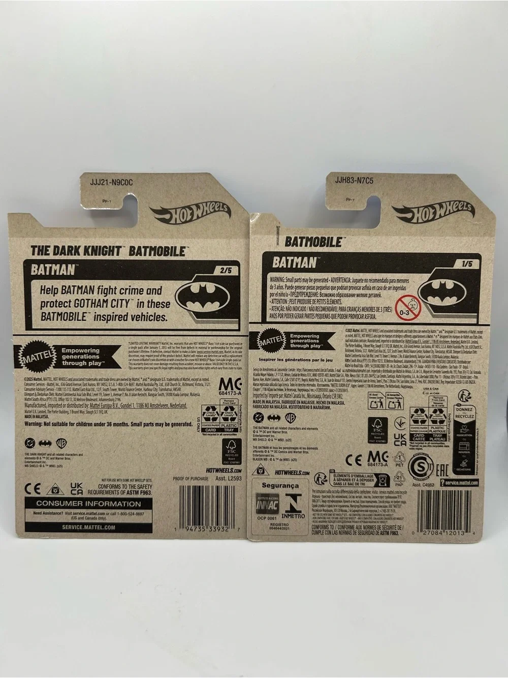 Hot Wheels Batmobile and The Dark Knight Batmobile 🦇 🏎️